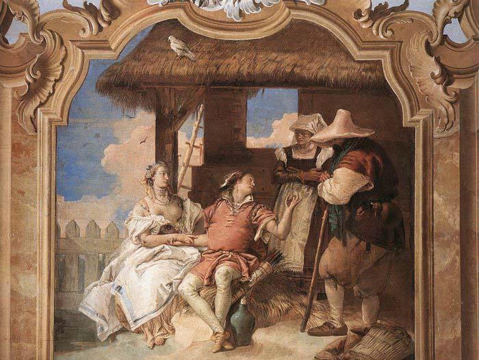 TIEPOLO, Giovanni Domenico Angelica and Medoro with the Shepherds